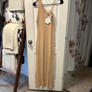 Lost + Wander Beige Slip Maxi Dress